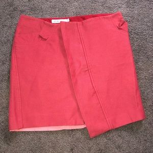 See By Chloe Red Asymmetrical Zip Skirt sz 6